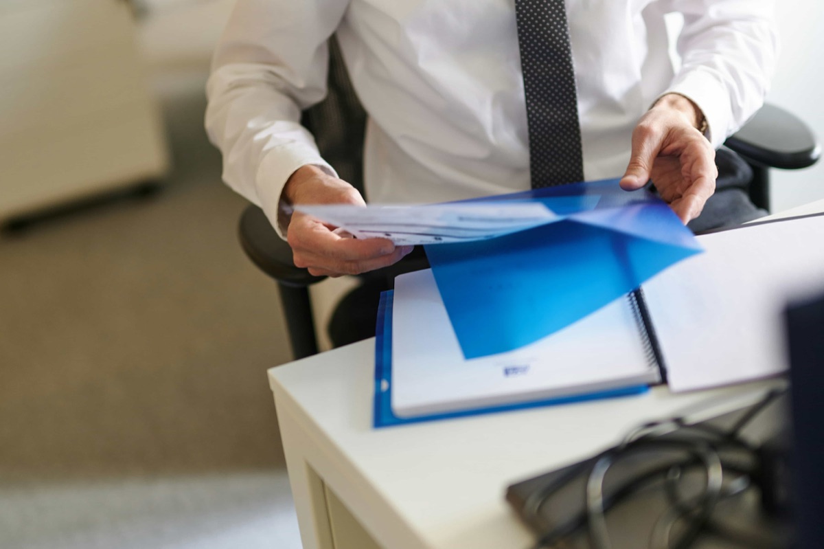 Photo: documents and screenshots on a desk